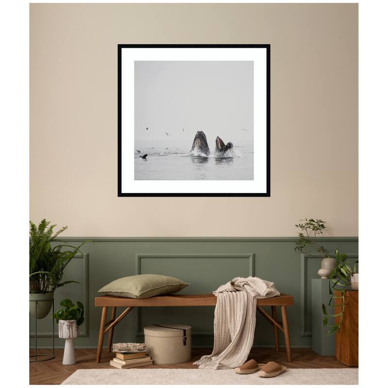 Kate and Laurel Humpback Whales No. 2 by Laura Evans Framed Wall Art Print