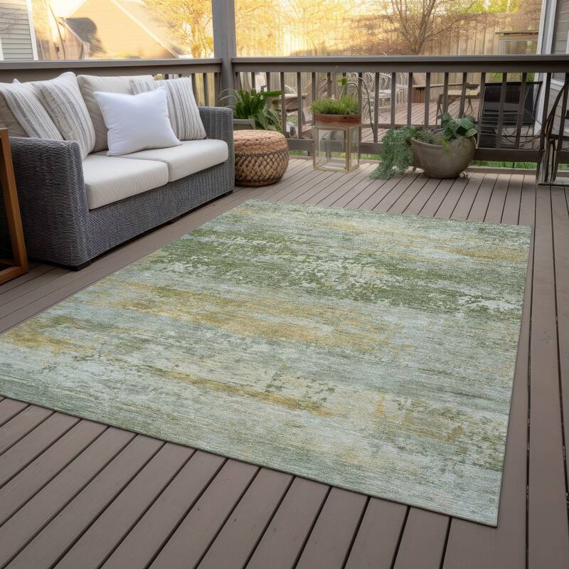 Machine Washable Indoor/Outdoor Contemporary Chantille Rug