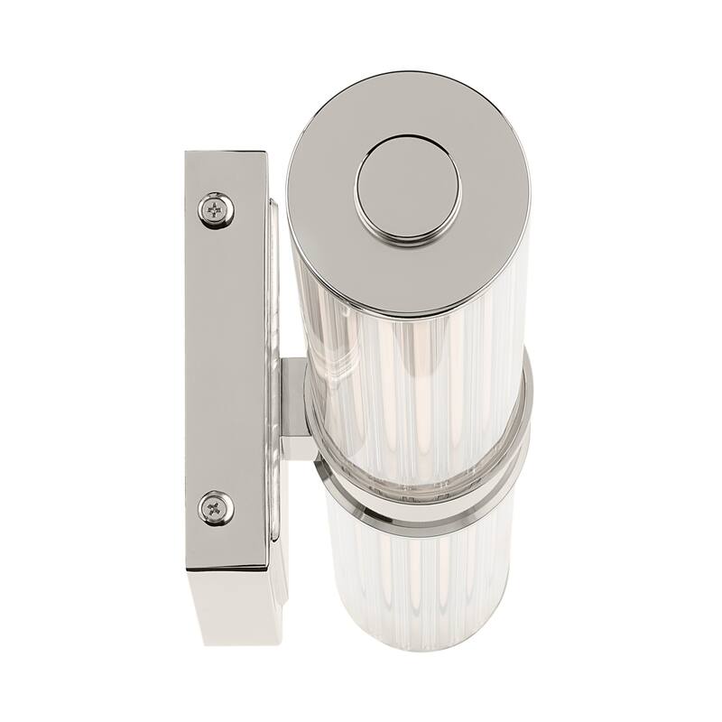 Kichler Lighting Laurene 18.5" Linear Bath Bar Small LED with Clear Fluted Glass in Polished Nickel