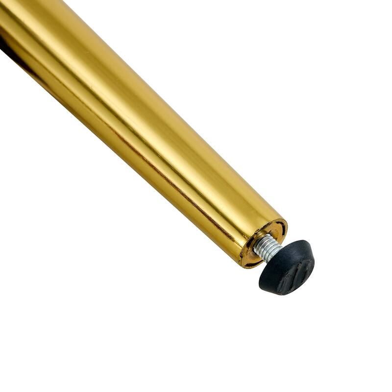 2 modern dining chairs, sleek PU leather backrest, and gold metal legs bring a comfortable home experience