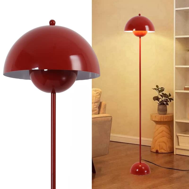 Industrial Metal Shade White/Black/Gold Floor Lamp with Foot Switch Modern Tall Standing Lamp for Living Room