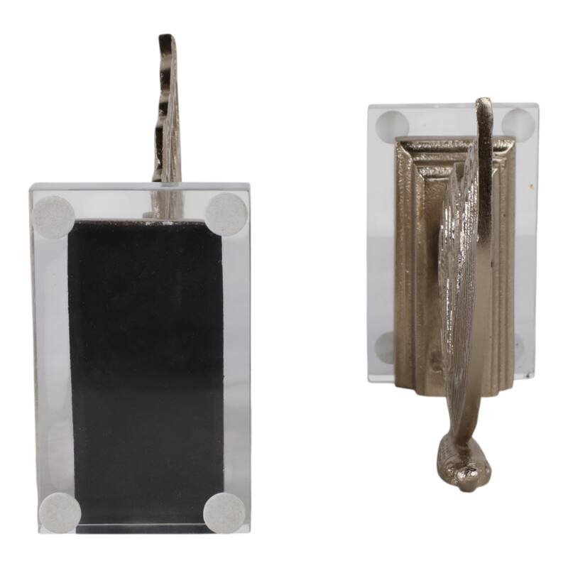 Metal Bookends Butterfly Metallic Finish (Set of 2) - 9" Gold - 12.5"