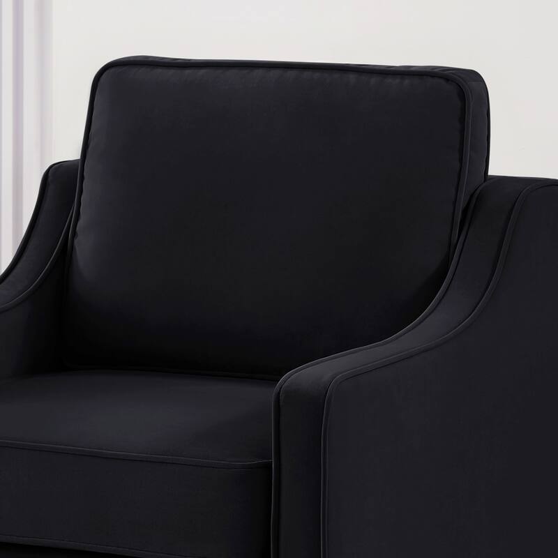 Armchair, Single Seat Sofa Chair with Wooden Legs, Velvet Accent Chair