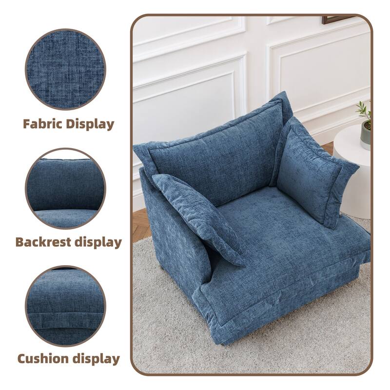 Upholstered Chenille Arm Club Chair Cloud corner cahir