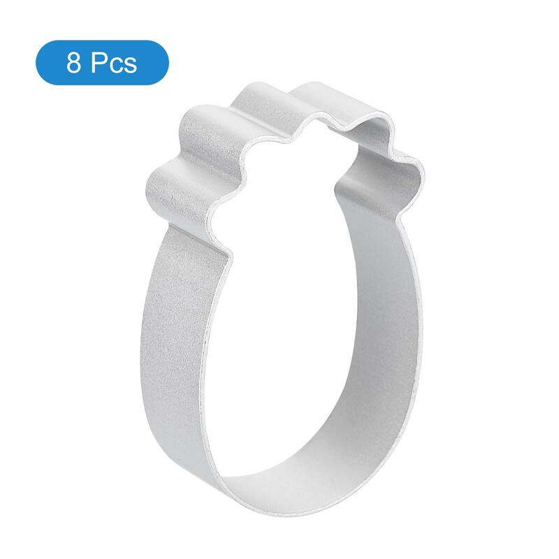 8pcs Pineapple Cookie Cutter, Aluminum Alloy Biscuit Cutters for Cake, Silver