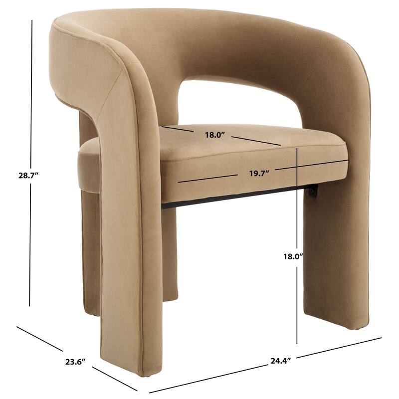 SAFAVIEH Couture Catharia 3 Leg 18-inch Dining Chair - 24Wx24Dx29H - Brown
