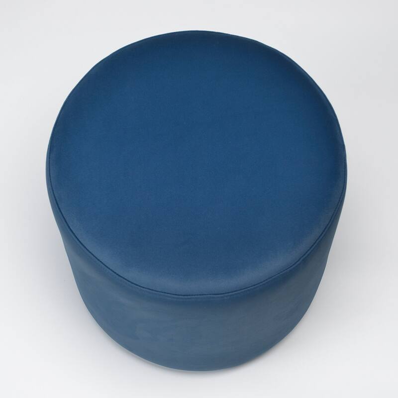 KINWELL Round Upholstered Pouf Ottoman Footrest