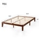 preview thumbnail 28 of 93, 12" Classic Solid Wood Platform Bed Frame