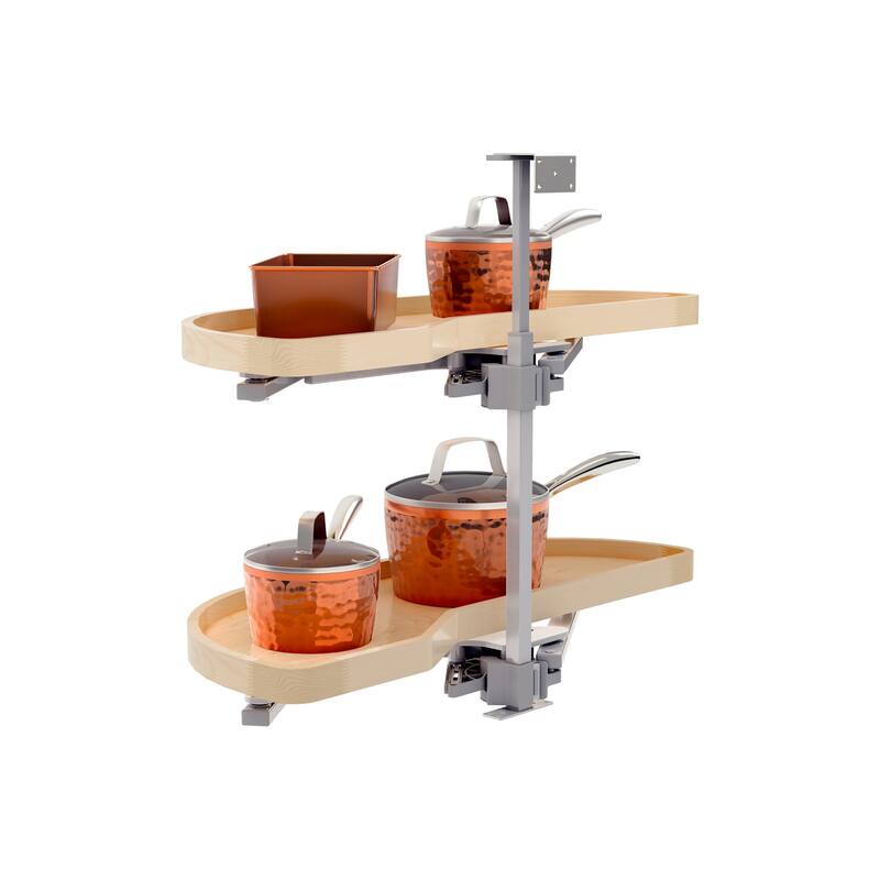 Rev-A-Shelf 4WLS87-15-L Wood Classic 2 Tier 16-1/2"W Girasolo Pivoting