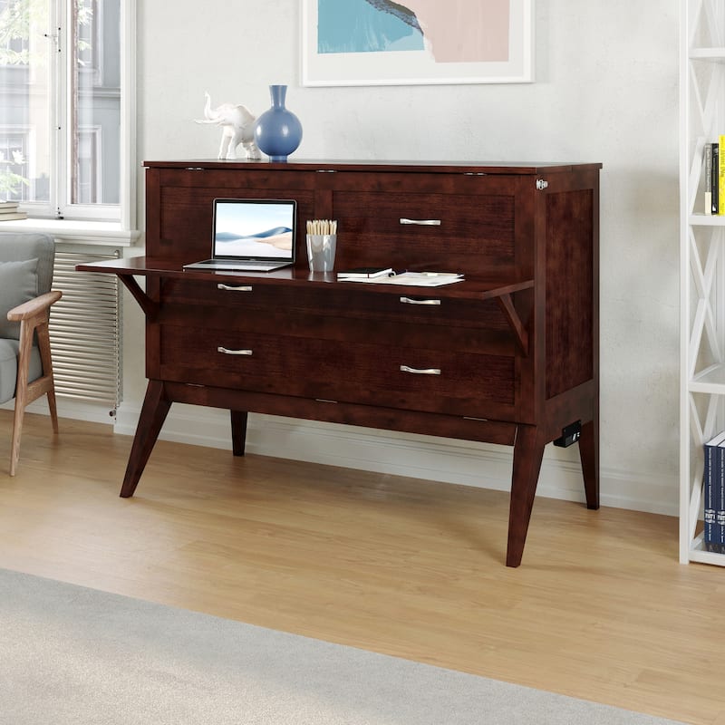 Northampton Full Murphy Bed Desk with Mattress