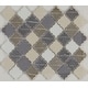 preview thumbnail 5 of 6, Decorative Stone Accent 2-inch Baroque Mosaic Tile in Gris et Blanc - 12.75x12