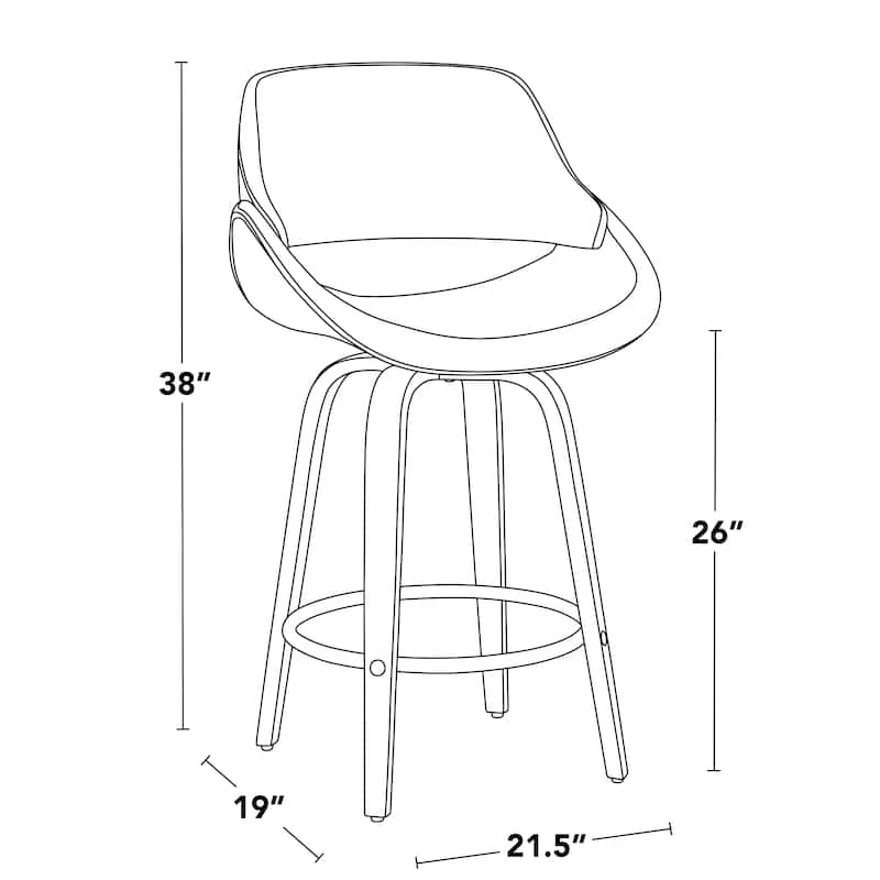 Fabrico 26" Fixed-Height Counter Stool - Set of 2