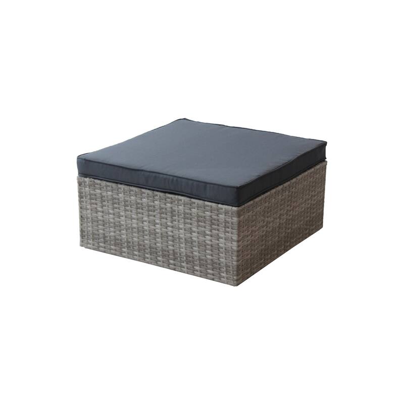 4-Piece Wicker Patio Conversation Set with Black Cushions