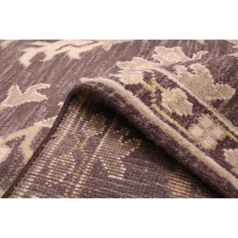 ECARPETGALLERY Hand-knotted Royal Oushak Dark Grey Wool Rug - 9'0 x 11'11