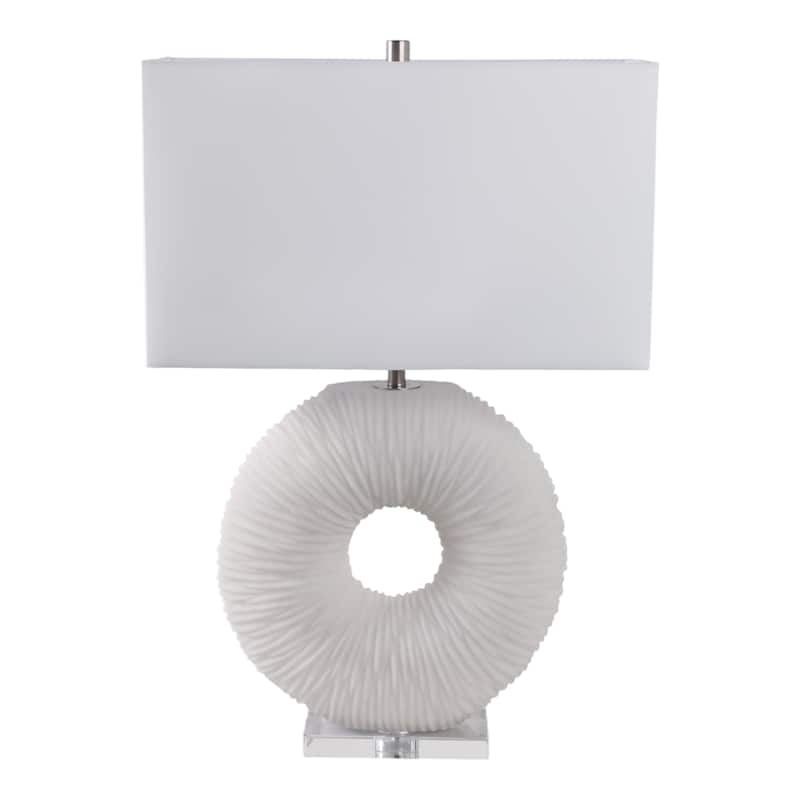 Stone Table Lamp Modern Rectangular Oval Shade Accent - 31" White - 20" x 9" x 31"