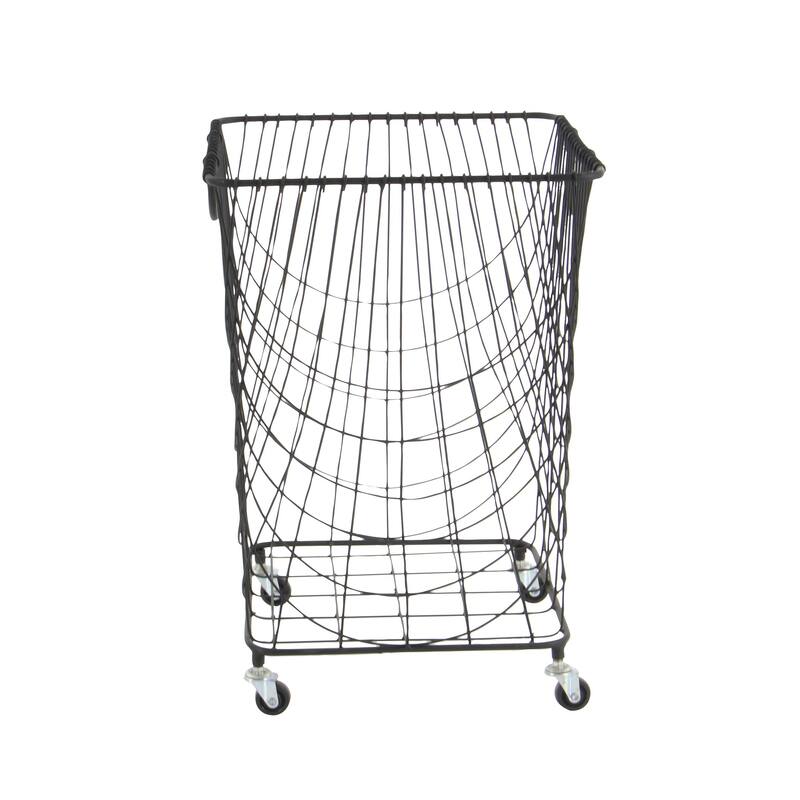 CosmoLiving by Cosmopolitan 26x16 Metal Rolling Storage Basket - 16"L x 16"W x 24"H