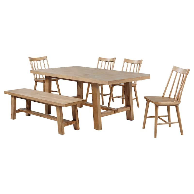 Middleton Extension Leaf Dining Set Natural Brown