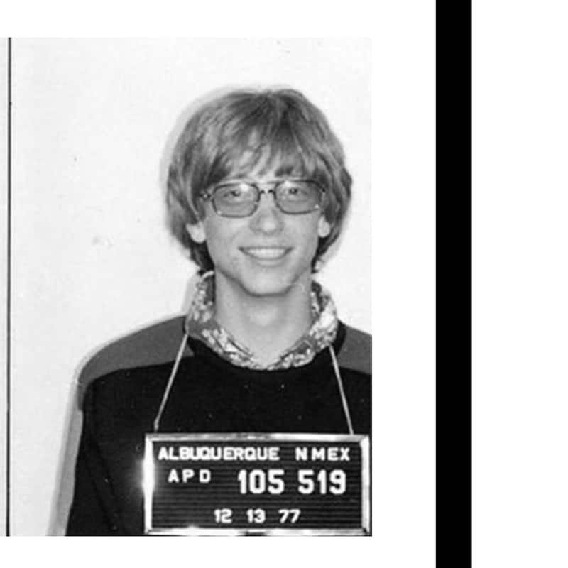 Bill Gates 1977 Mugshot Photos 14x18 Framed Print Black Bed Bath