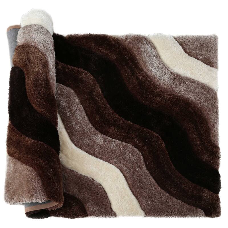 MDA Rugs Mateos Shag Contemporary Stripe Designed Area Rug - Overstock ...