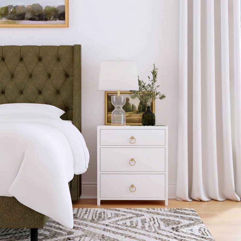 Lark 3-Drawer Nightstand - White