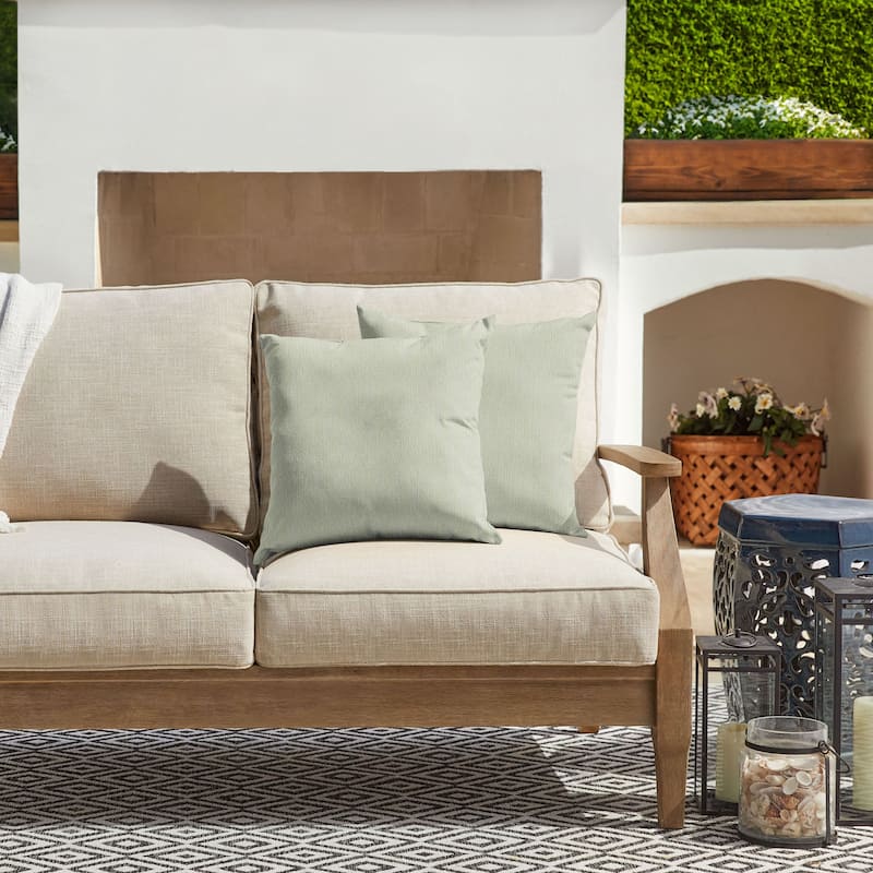 Sorra Home Sunbrella Outdoor Knife Edge Pillow Set of 2 - 20 in H x 20 in W x 6 in D - Revive Stem
