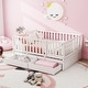 preview thumbnail 12 of 19, Full Size Daybed with Fence Guardrails and 2 Drawers Natural
