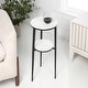 preview thumbnail 2 of 10, Seraphina Modern Round Marble 2-Tier Drink Table, Metal Small Accent Side End Table for Living Room Bedroom