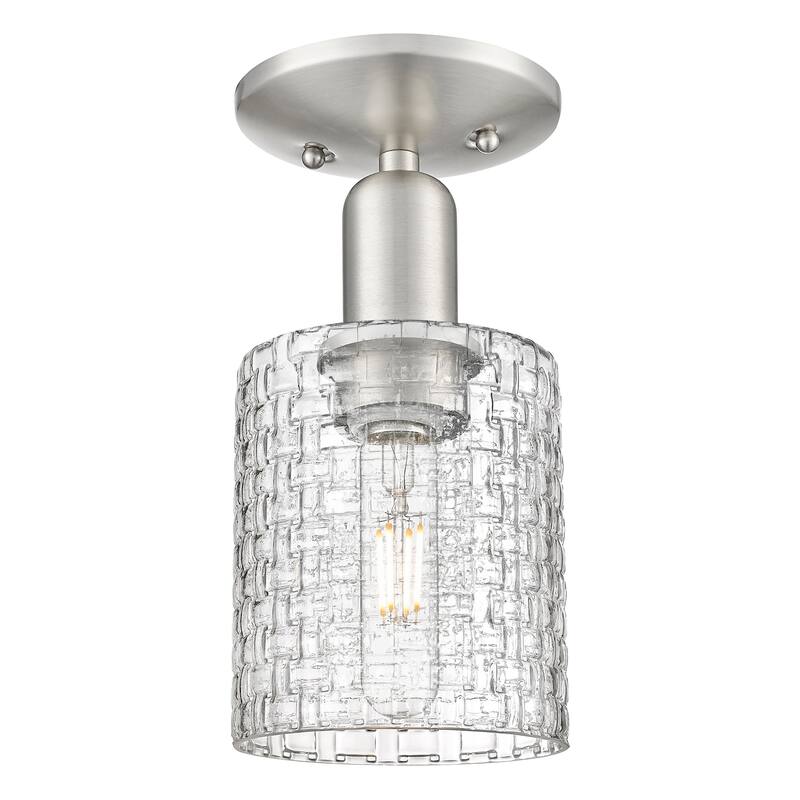 Innovations Lighting Endless Possibilities Arcadia - Cobbleskill - 1 Light 5" Basketweave Semi-Flush Mount