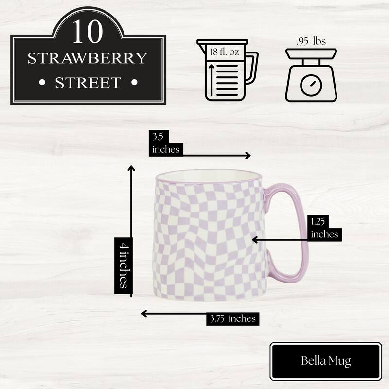 10 Strawberry Street Bella Abstract Elegance Mugs, Set of 4