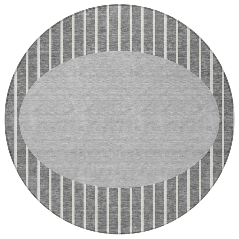 HomeRoots Striped Transitional Rectangle Outdoor Rug