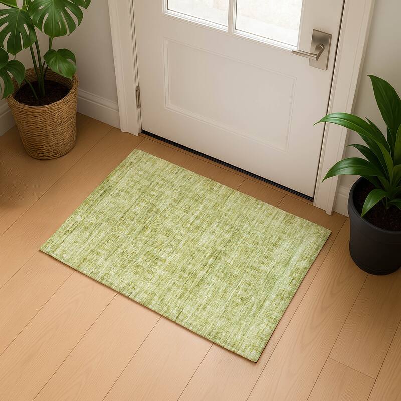 Premium Washable Super Soft Vintage Traditional Mayfield Rug - Sage - 1'8" x 2'6"