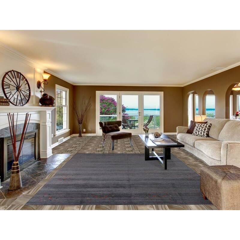 Hand Knotted Oriental 100% Wool Carpet Tribal Tribal Multi-Colored Gabbeh Area Rug - 9' 11'' X 8' 0''