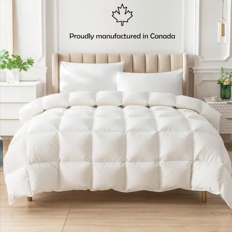 Highland Feather 600 Loft White Goose Down Santa Barbara Duvet/Comforter 289TC Casing with Corner Ties