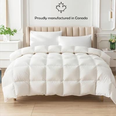Highland Feather 600 Loft White Goose Down Santa Barbara Duvet/Comforter 289TC Casing with Corner Ties