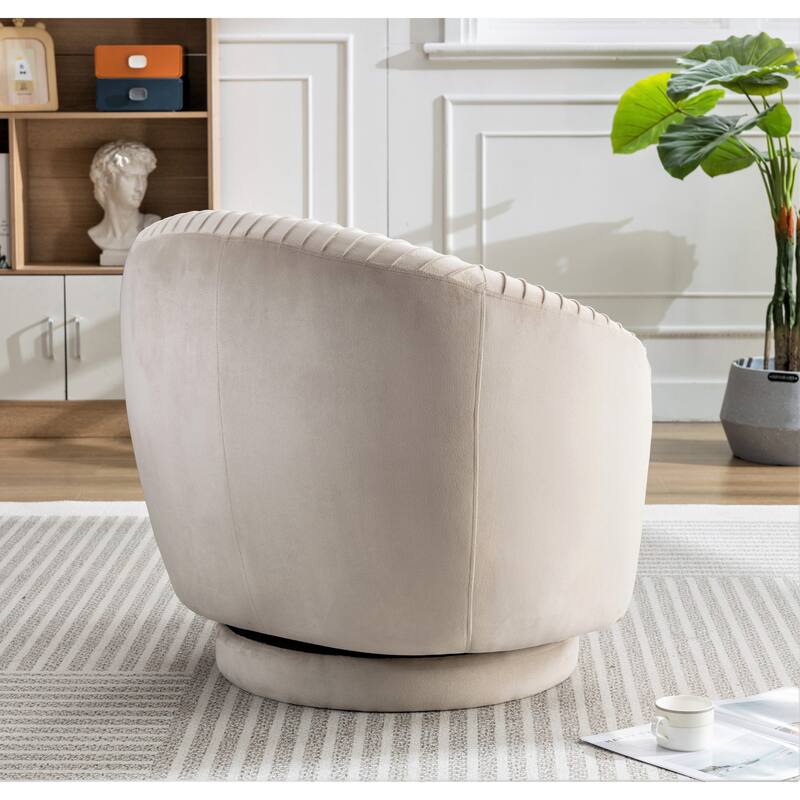 Small Milvo Velvet Swivel Barrel Chair