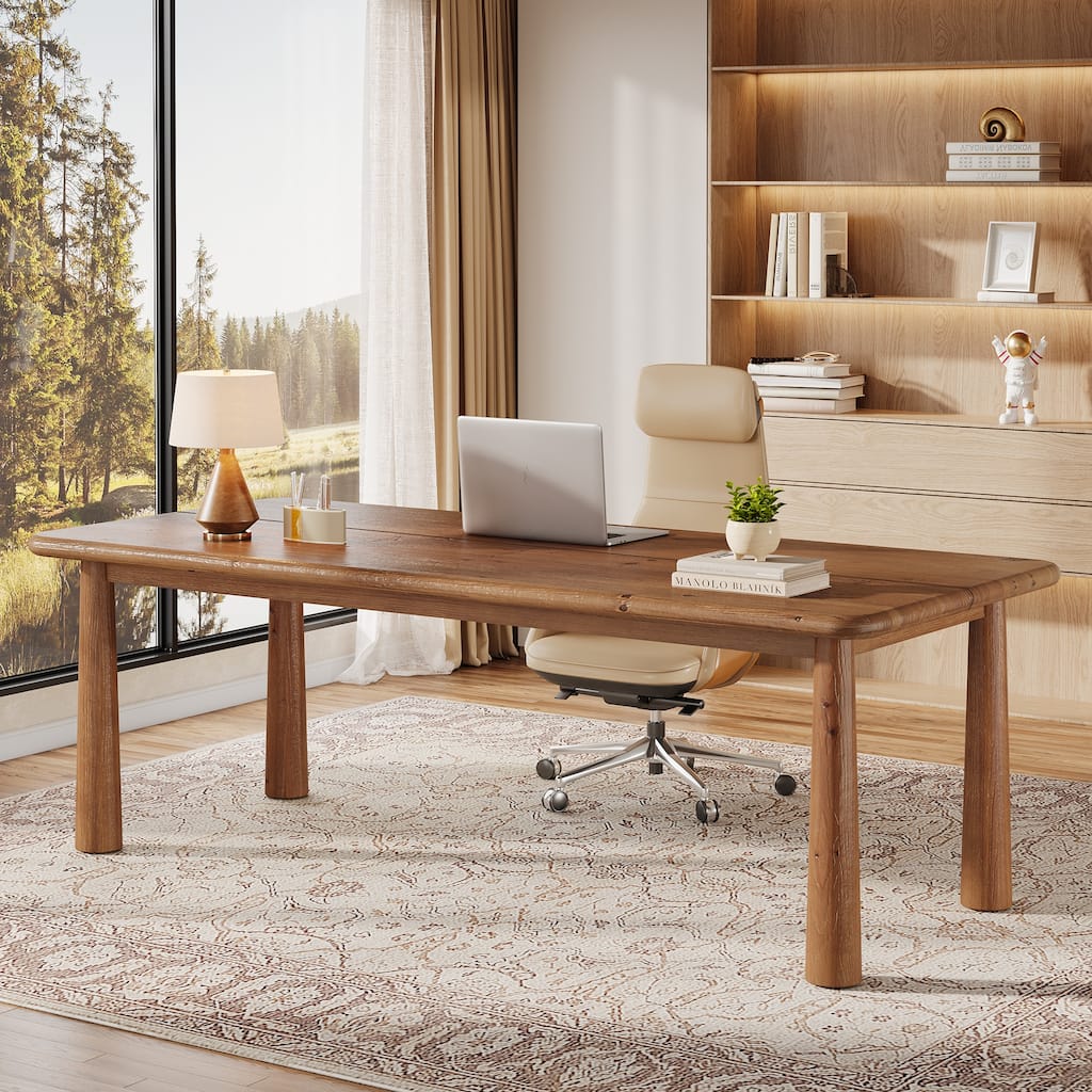 Solid Wood Executive Desk with Heavy Duty Legs, 63-Inch