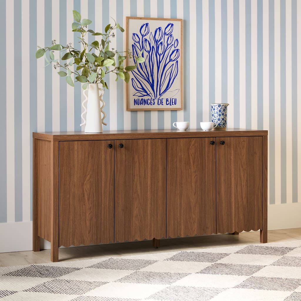 Walker Edison Modern Wood Scalloped Sideboard TV Stand