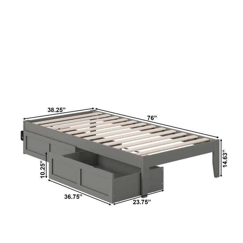 Colorado Bed with USB Turbo Charger and 2 Drawers