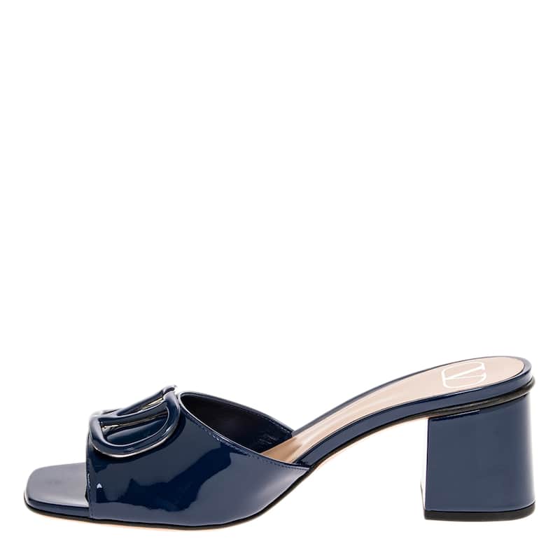 Valentino VLogo Signature Patent Leather Slide Sandals