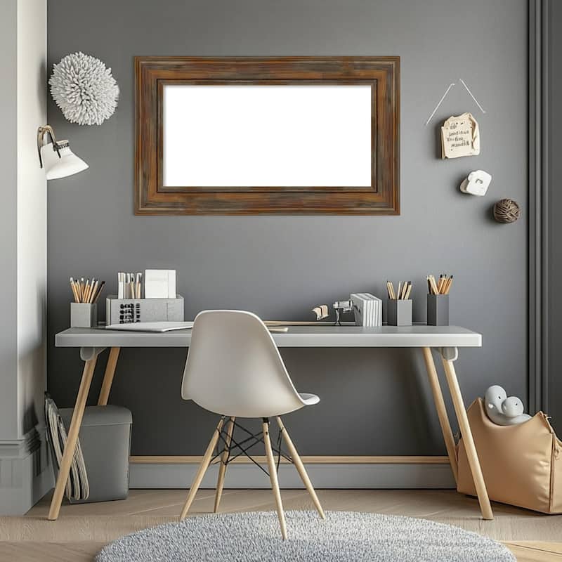 Amanti Art Alexandria Greywash Framed Dry Erase Magnetic Board