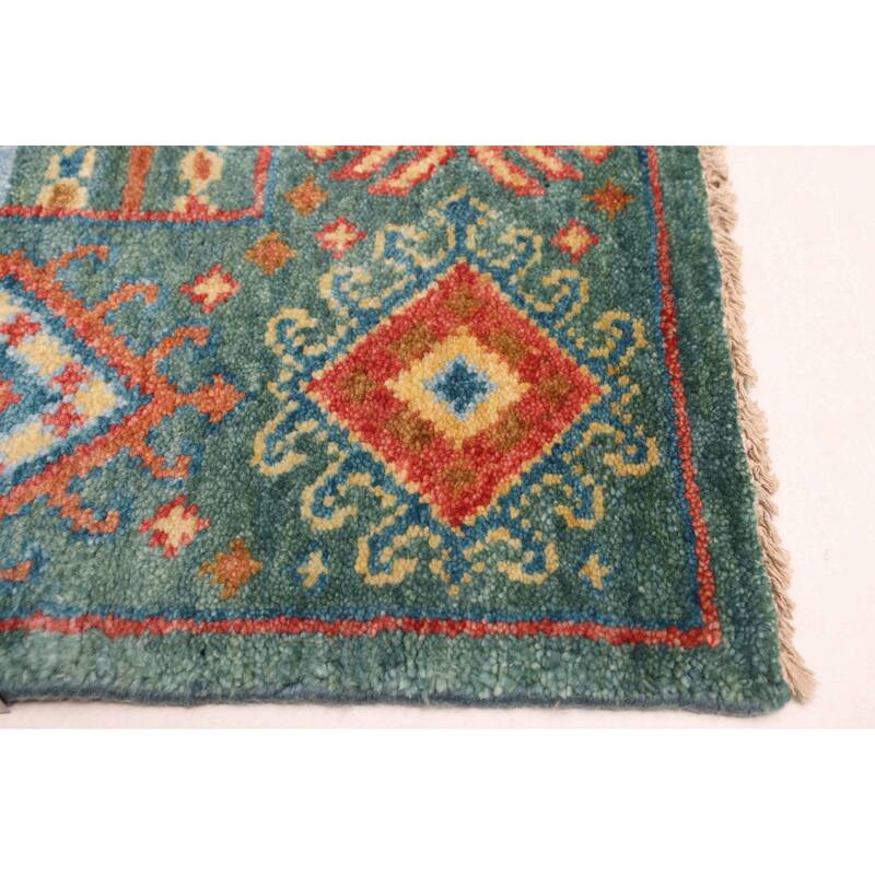 ECARPETGALLERY Hand-knotted Peshawar Ziegler Teal Wool Rug - 5'8 x 7'8