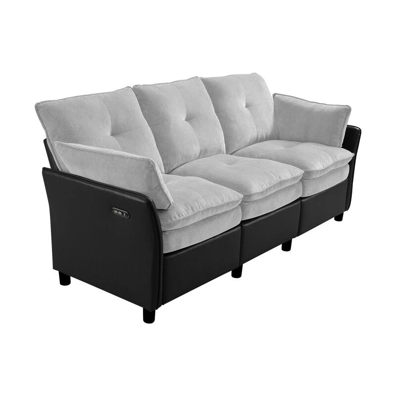 3 Seater Modern Soft Upholstered Power Reclining Sofa for Living Room