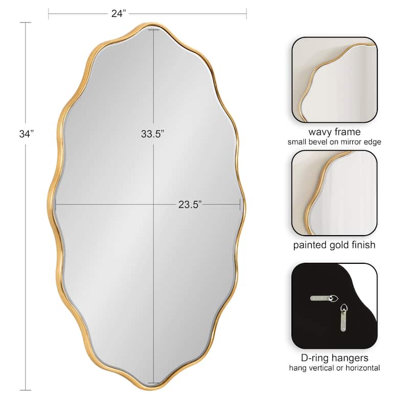 Kate and Laurel Viona Oval Scalloped Mirror