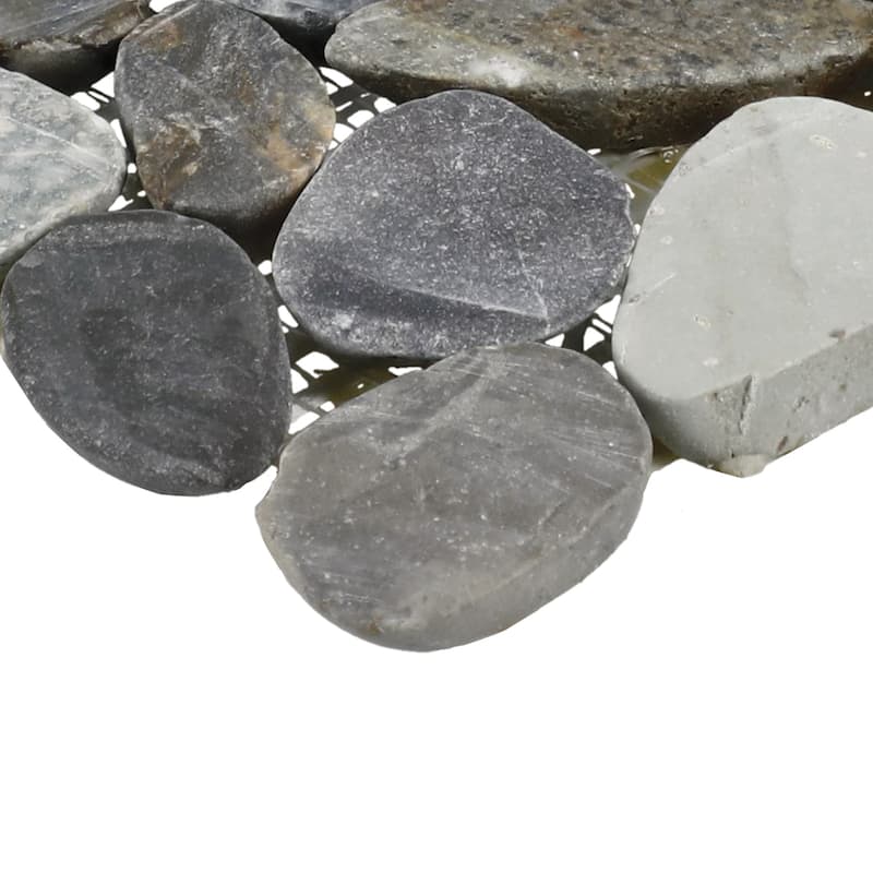 Daltile Pebble Oasis Natural Stone Art Deco Pebble Mosaic 11" x 11" (11 PC per Carton) (10.78 SQFT per Carton)
