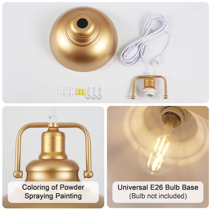 1-Light Kitchen Island Lighting 11.5"W Pendant Light for Entryways