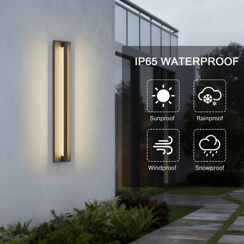 Long Outdoor Wall Lights Waterproof Modern Exterior Lighting Fixtures