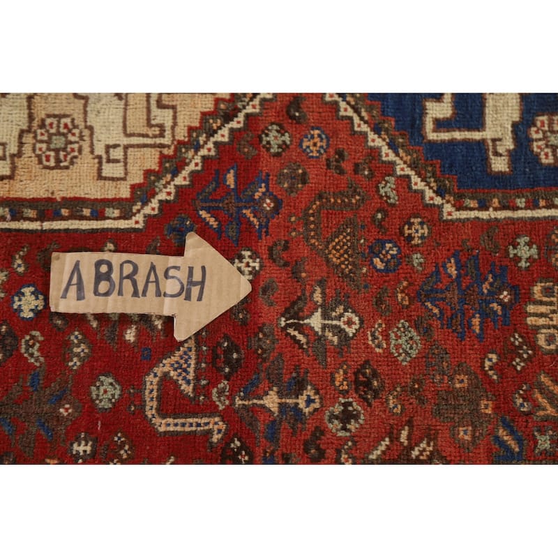 Shiraz Persian Vintage Area Rug Bedroom Handmade Wool Carpet - 3'7"x 5'0"