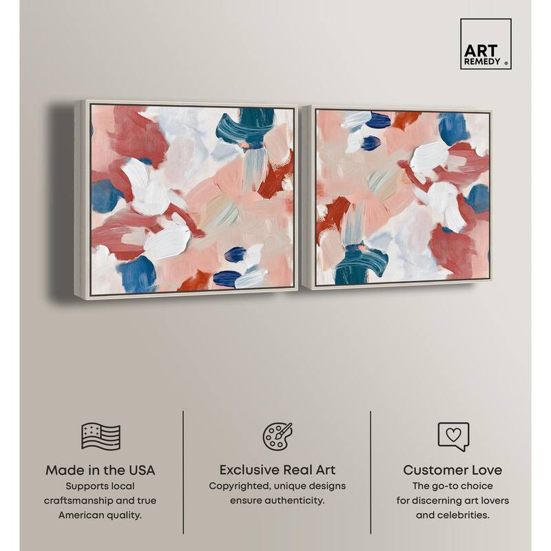 Brush Collection Blush Canvas by Art Remedy