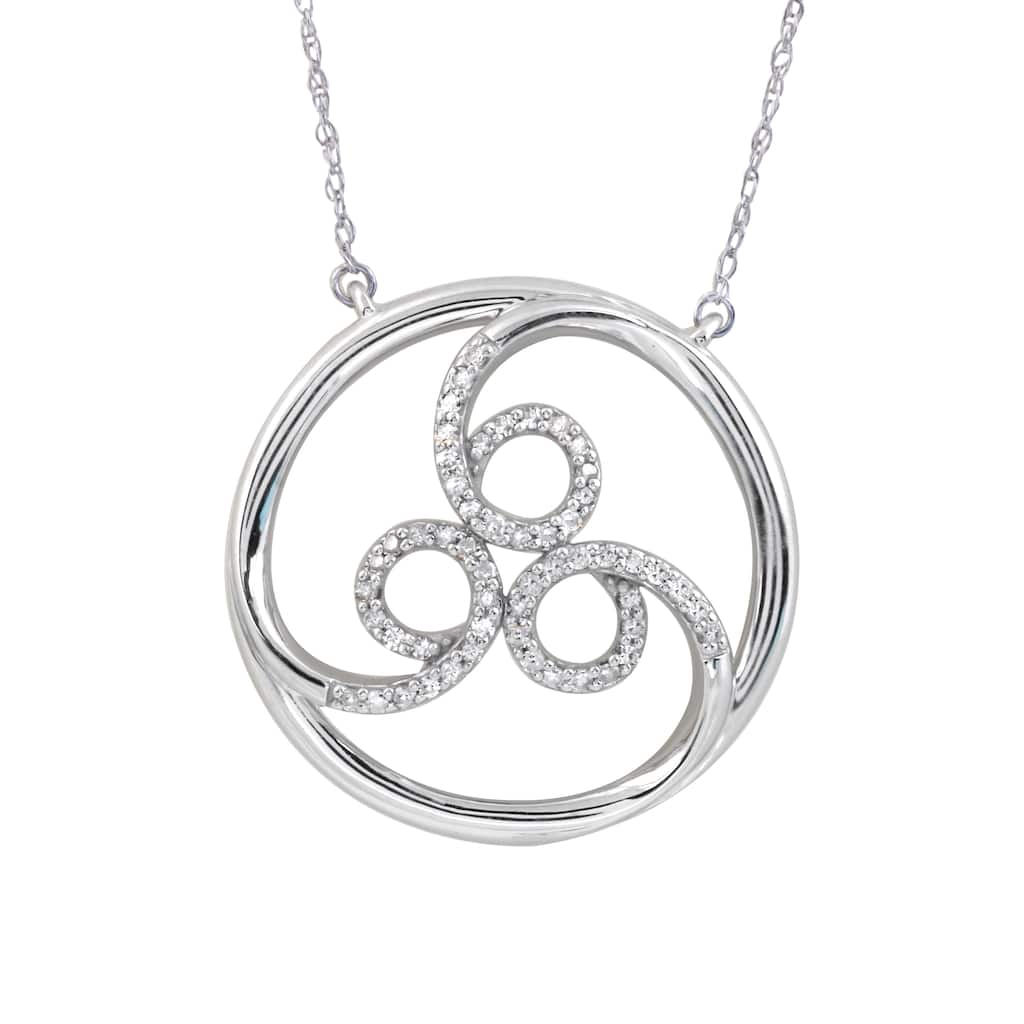 1/8ct TDW Four Elements of Nature-Wind Diamond Pendnat in Silver by De Couer