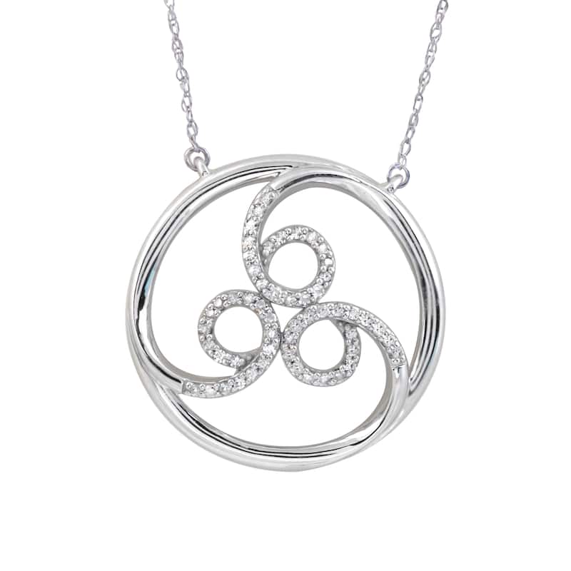 1/8ct TDW Four Elements of Nature-Wind Diamond Pendnat in Silver by De Couer